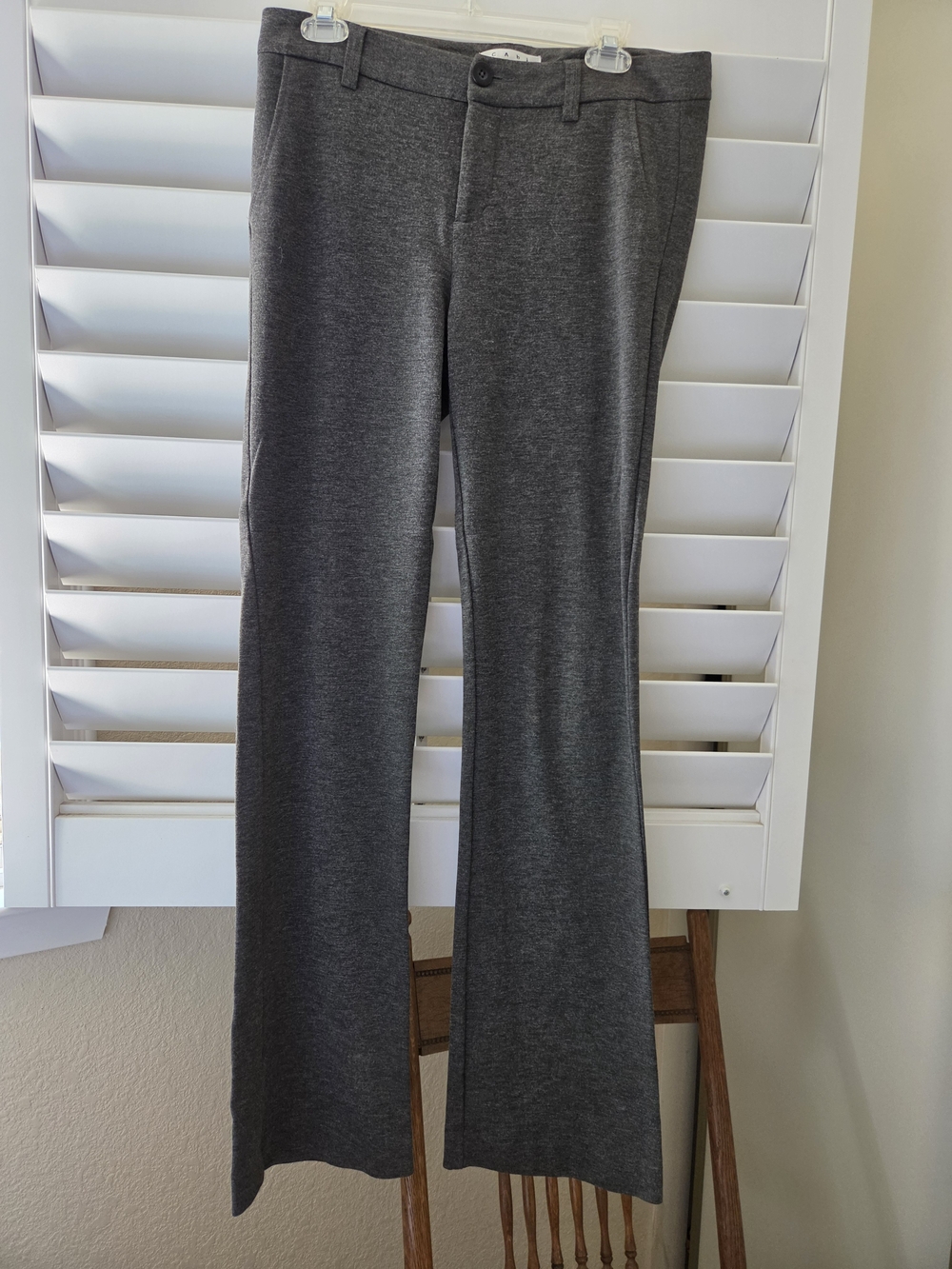 CAbi Dark Gray Ponte Flare Pants
